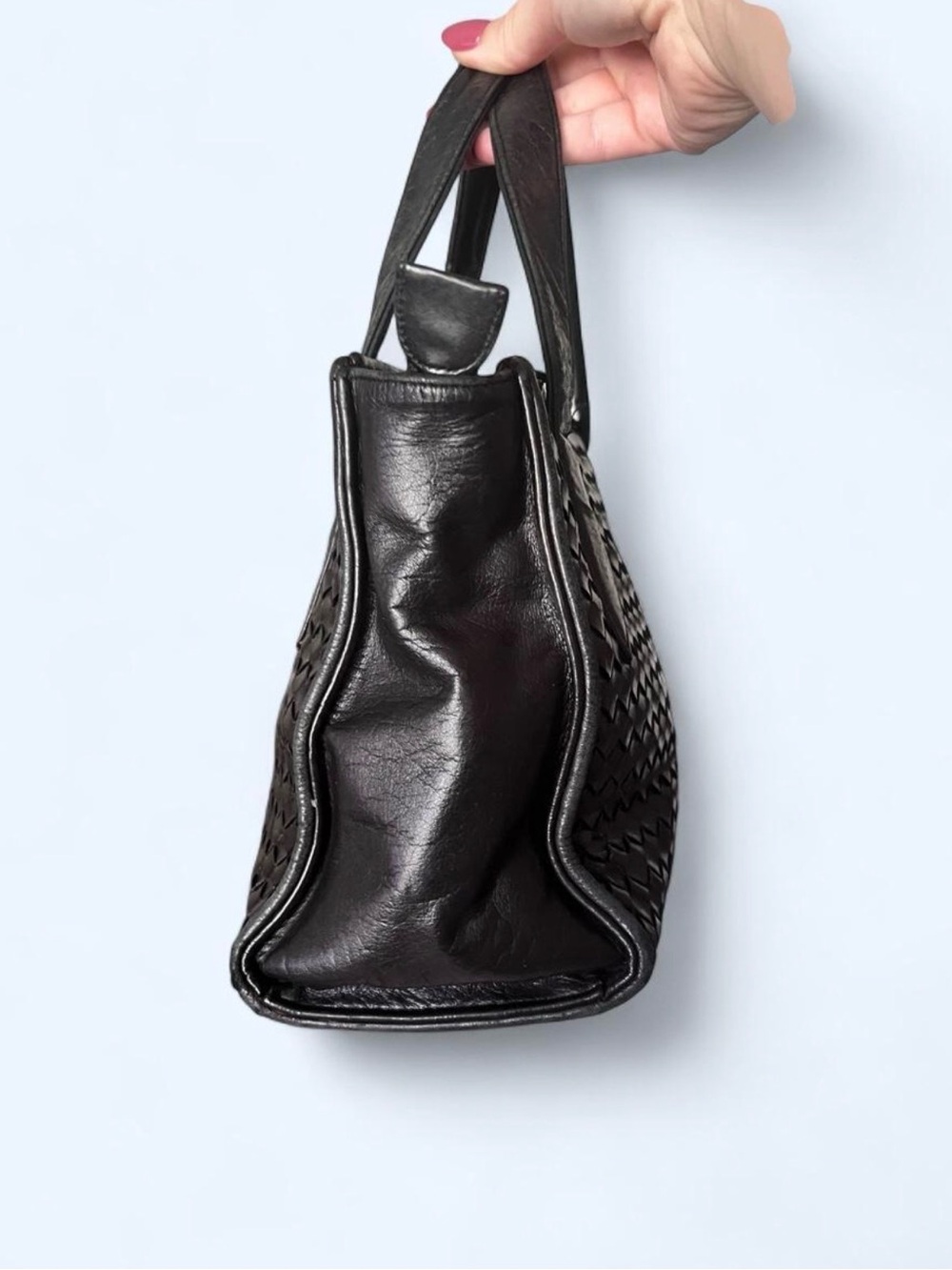 Nordstrom Black Woven Leather Tote - Picture 3 of 7